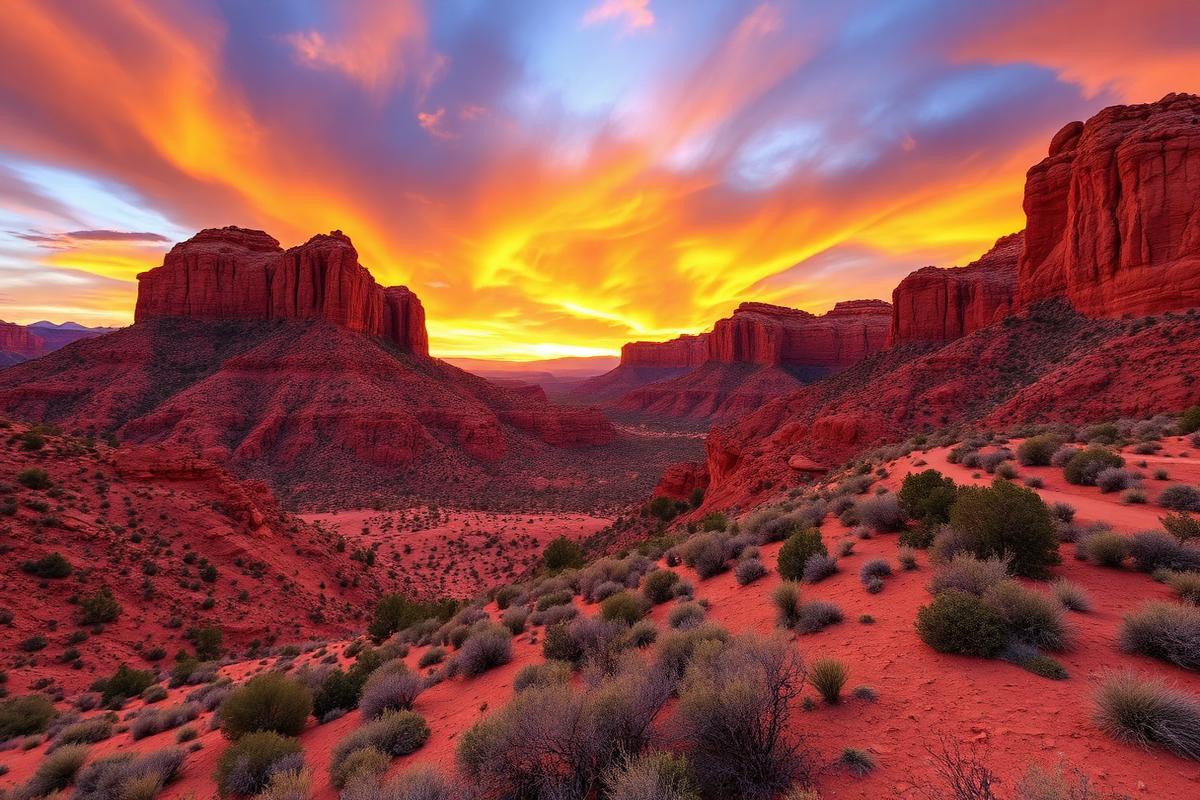 Red Rock Canyon near Las Vegas at sunset